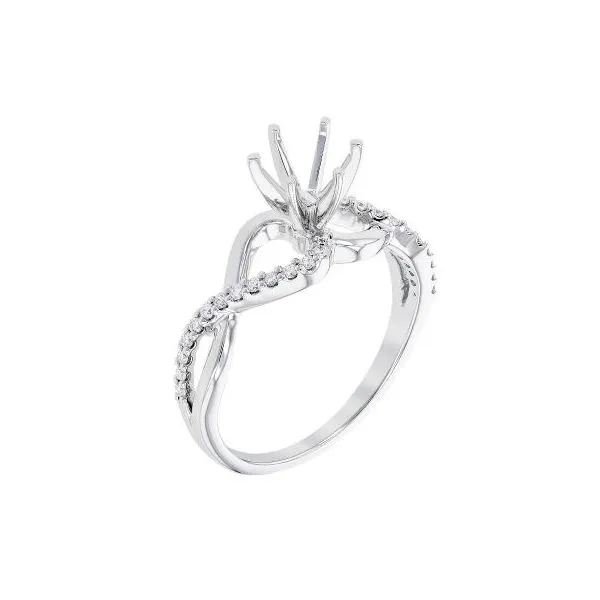 Semi Set Open Swirl Diamond Engagment Ring Image 2 Sam Dial Jewelers Pullman, WA