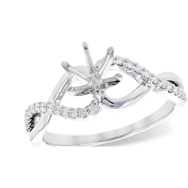 Semi Set Open Swirl Diamond Engagment Ring Sam Dial Jewelers Pullman, WA