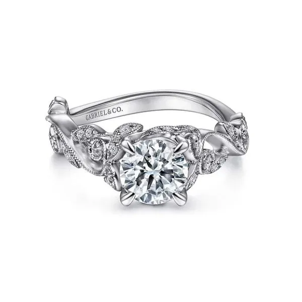 Floral Engagement Ring Sam Dial Jewelers Pullman, WA