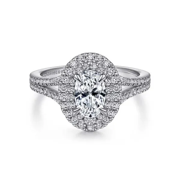 Double Halo Oval Engagement Ring Sam Dial Jewelers Pullman, WA
