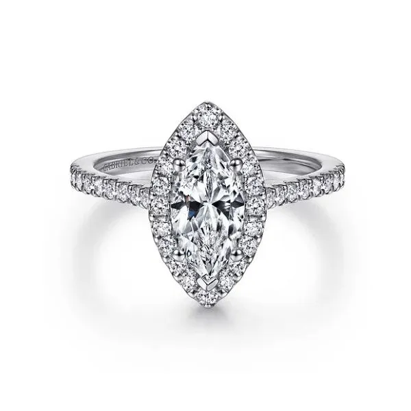 14KW .34 CTW MARQUISE HALO MOUNTING Sam Dial Jewelers Pullman, WA