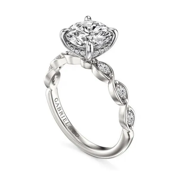 White Gold Round Diamond Engagement Ring Image 2 Sam Dial Jewelers Pullman, WA