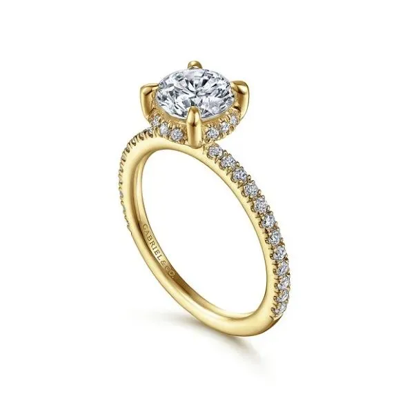 Yellow Gold Hidden Halo Engagement Ring Image 2 Sam Dial Jewelers Pullman, WA