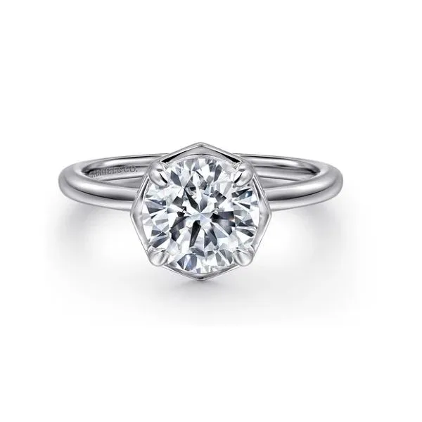 6-Prong Hidden Halo White Gold Engagement Ring Sam Dial Jewelers Pullman, WA