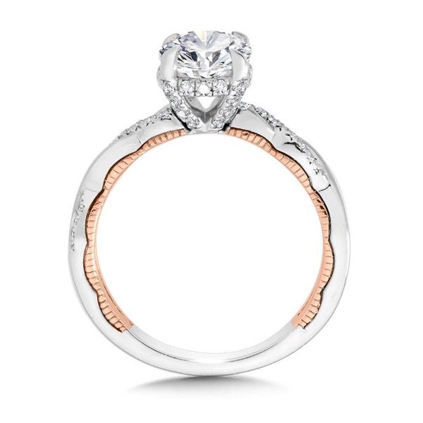 Twisted Two-Tone Hidden Halo Engagement Ring Image 2 Sam Dial Jewelers Pullman, WA