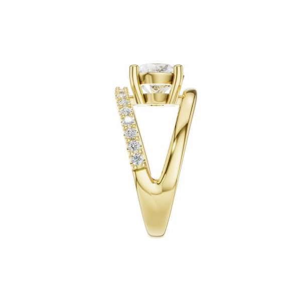 Yellow Gold Asymmetrical Modern Diamond Bypass Image 2 Sam Dial Jewelers Pullman, WA
