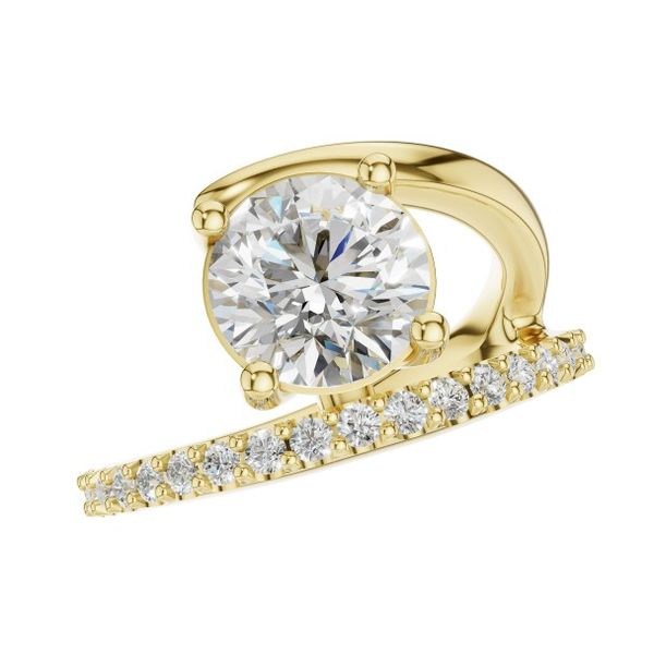 Yellow Gold Asymmetrical Modern Diamond Bypass Sam Dial Jewelers Pullman, WA