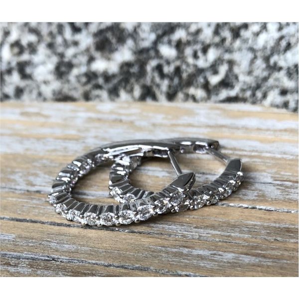 1 Carat Inside Out Diamond Hoops Image 3 Sam Dial Jewelers Pullman, WA