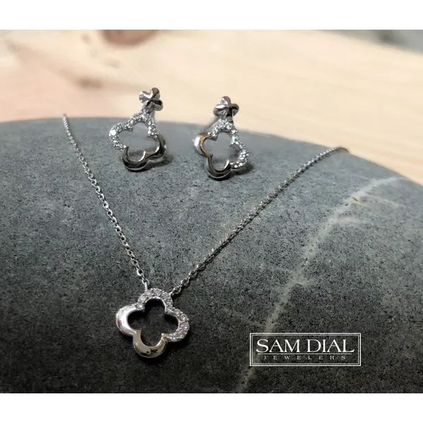 Diamond Clover Earrings Image 2 Sam Dial Jewelers Pullman, WA