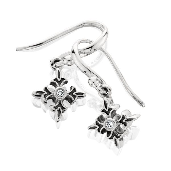 Sterling Silver Diamond Dangle Earrings Sam Dial Jewelers Pullman, WA