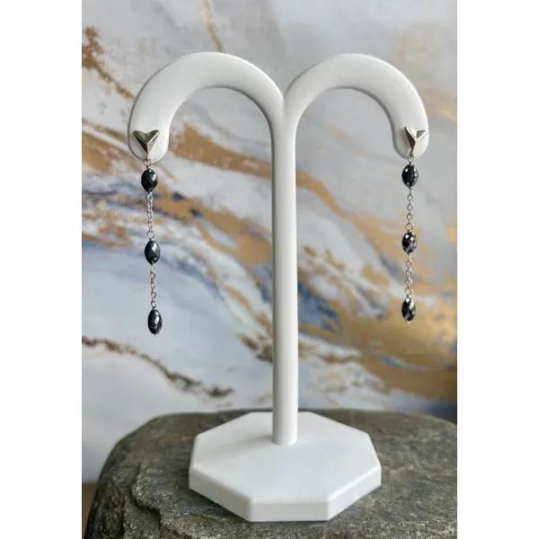Geometric Black Diamond Earrings