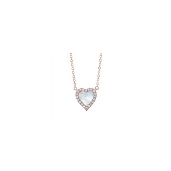 ROSE GOLD DIAMOND AND MOTHER OF PEARL HEART PENDANT Sam Dial Jewelers Pullman, WA