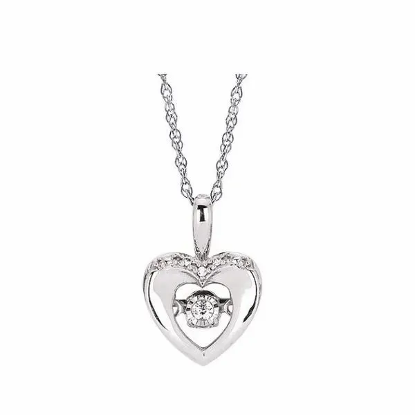 SHIMMERING DIAMONDS® WHITE GOLD HEART PENDANT Sam Dial Jewelers Pullman, WA