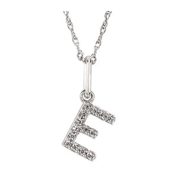 10K WHITE GOLD DIAMOND INITIAL PENDANT similar item image