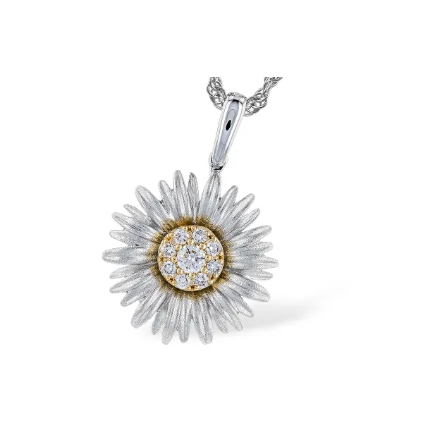 14KW DIA SUN FLOWER NECKLACE .10 TW Sam Dial Jewelers Pullman, WA