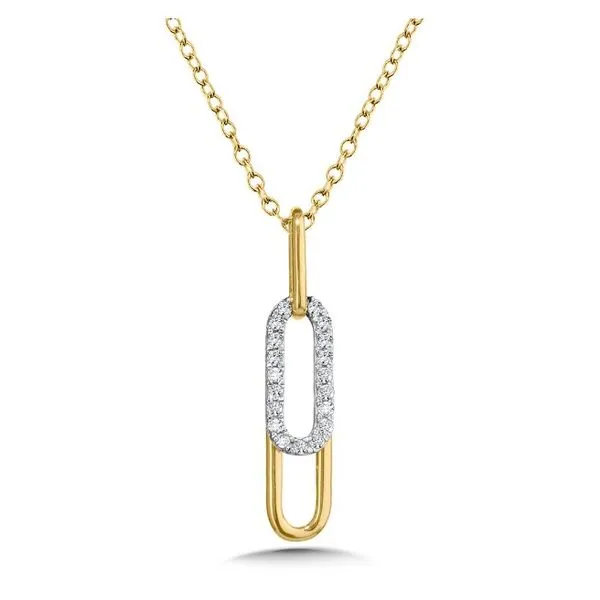 10K DIAMOND PAPERCLIP LOOPS LAYERED PENDANT Sam Dial Jewelers Pullman, WA