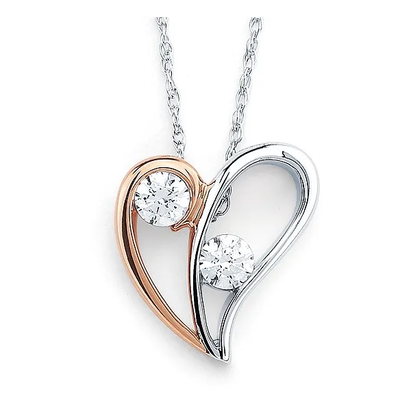 14KW/14KR Diamond heart pendant Sam Dial Jewelers Pullman, WA