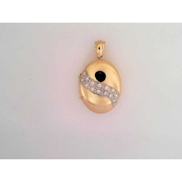 YELLOW GOLD AND DIAMOND OVAL LOCKET Sam Dial Jewelers Pullman, WA