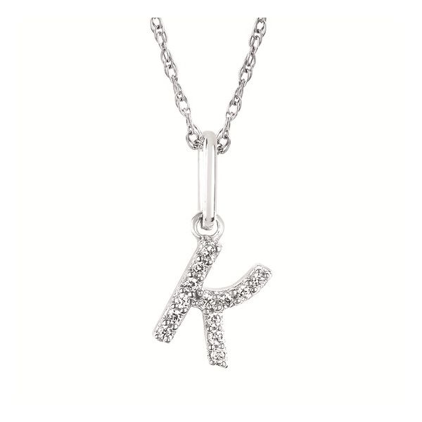 10KW Diamond Initial Pendant 