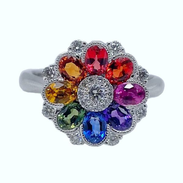 Women's Rainbow Flower Ring Sam Dial Jewelers Pullman, WA