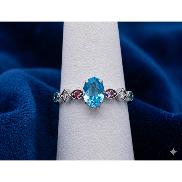 Blue Topaz and Mixed Stone Ring Sam Dial Jewelers Pullman, WA