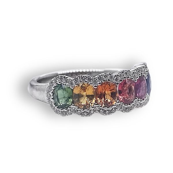 14k Rainbow Sapphire Ring Image 2 Sam Dial Jewelers Pullman, WA
