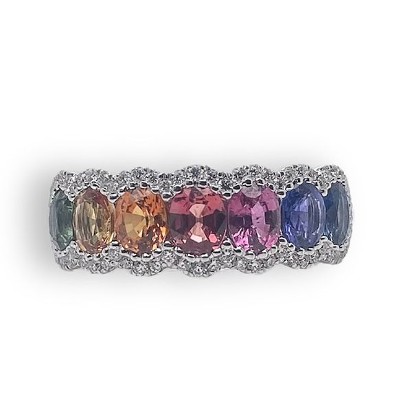 14k Rainbow Sapphire Ring Sam Dial Jewelers Pullman, WA