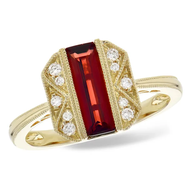 Ladies Garnet and Diamond Ring Sam Dial Jewelers Pullman, WA