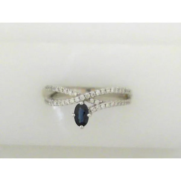 14KW Diamond and Sapphire Band