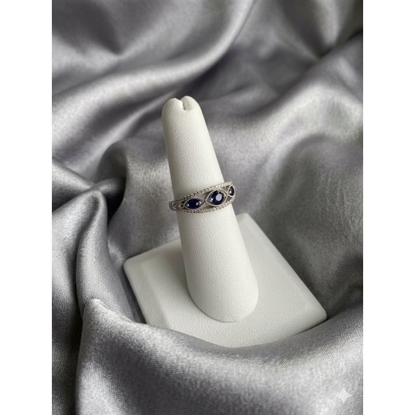 Diamond and Sapphire Band Image 2 Sam Dial Jewelers Pullman, WA