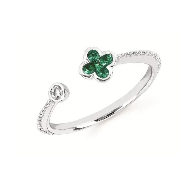 Open Space Emerald and Diamond Ring Sam Dial Jewelers Pullman, WA