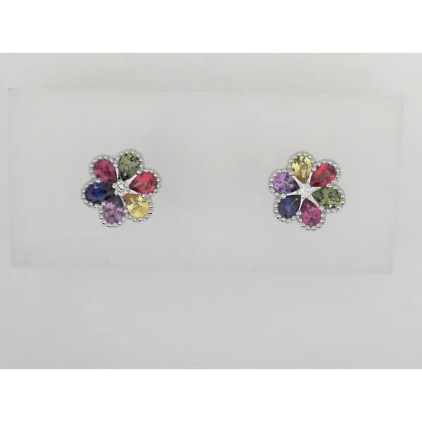 Rainbow Sapphire Stud Earrings Sam Dial Jewelers Pullman, WA