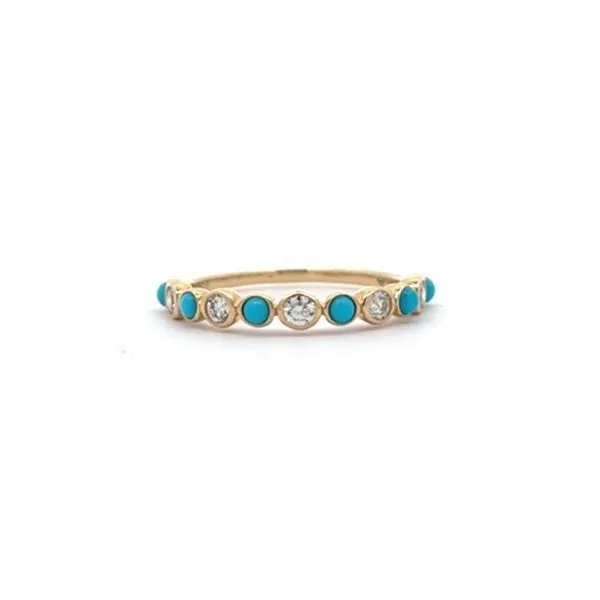 Diamond and Turqouise Bezel set Ring Sam Dial Jewelers Pullman, WA