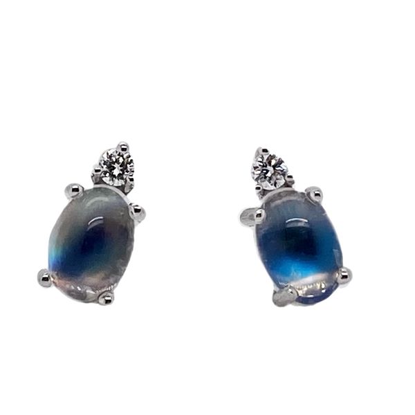 Moonstone Earrings with Diamond Accent Sam Dial Jewelers Pullman, WA