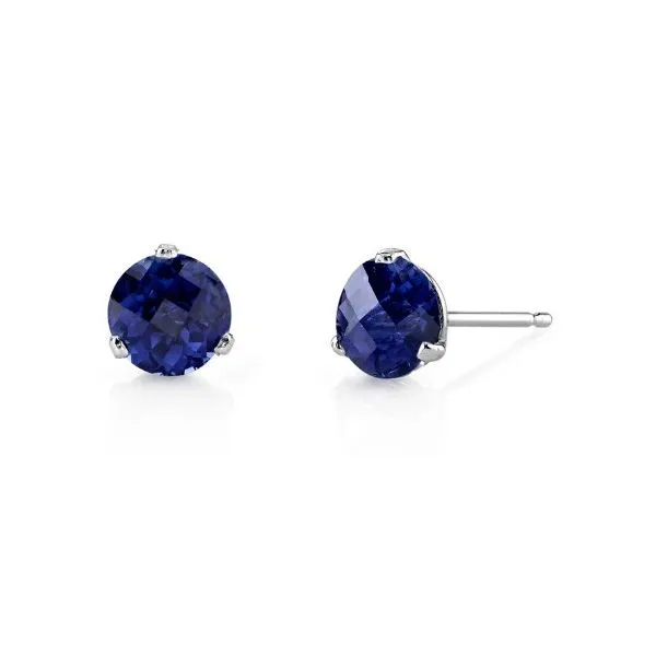 White gold Round Sapphire Earrings Sam Dial Jewelers Pullman, WA