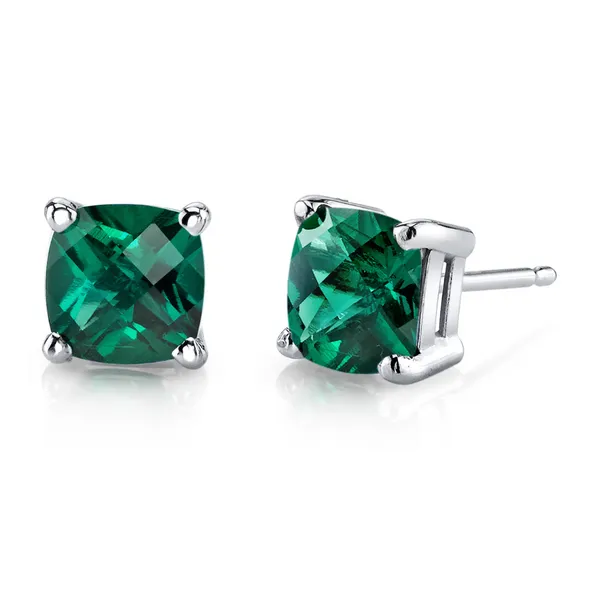 Lab Created Emerald Stud Earrings Sam Dial Jewelers Pullman, WA