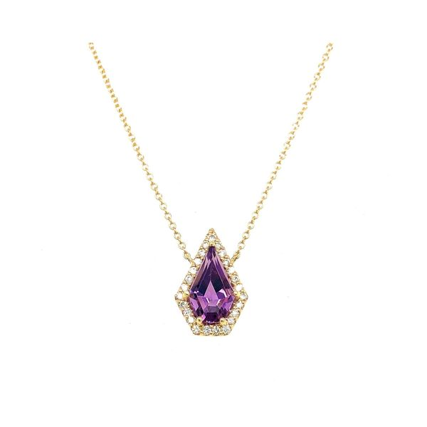 Fancy cut Yellow Gold Amethyst Pendant Sam Dial Jewelers Pullman, WA