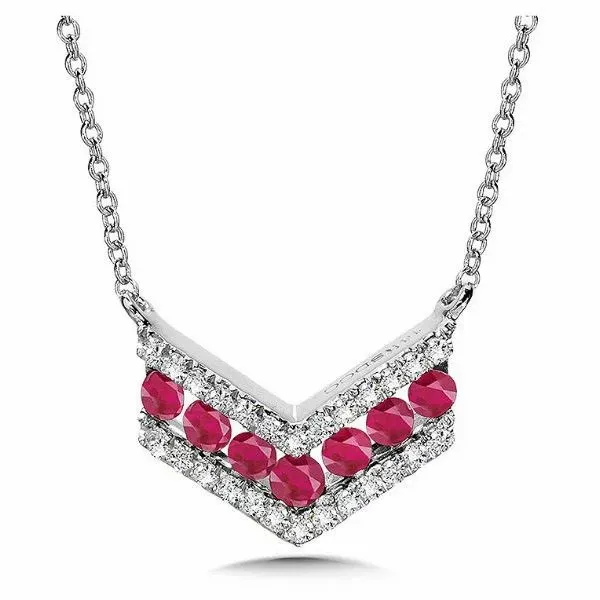 CHEVRON RUBY DIAMOND PENDANT Sam Dial Jewelers Pullman, WA