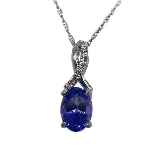 OVAL TANZANITE PENDANT WITH DIAMONDS Sam Dial Jewelers Pullman, WA