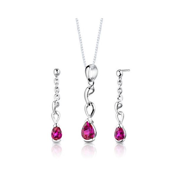 Ruby Earring and Pendant Set Sam Dial Jewelers Pullman, WA