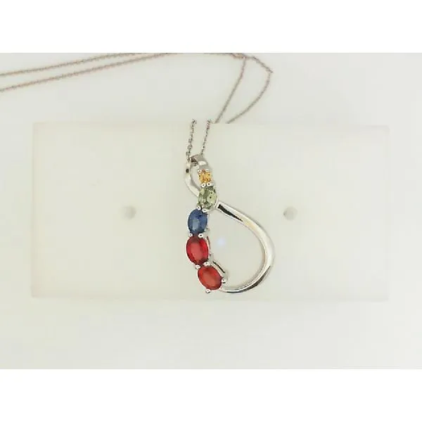 RAINBOW TEAR DROP SAPPHIRE PENDANT Sam Dial Jewelers Pullman, WA