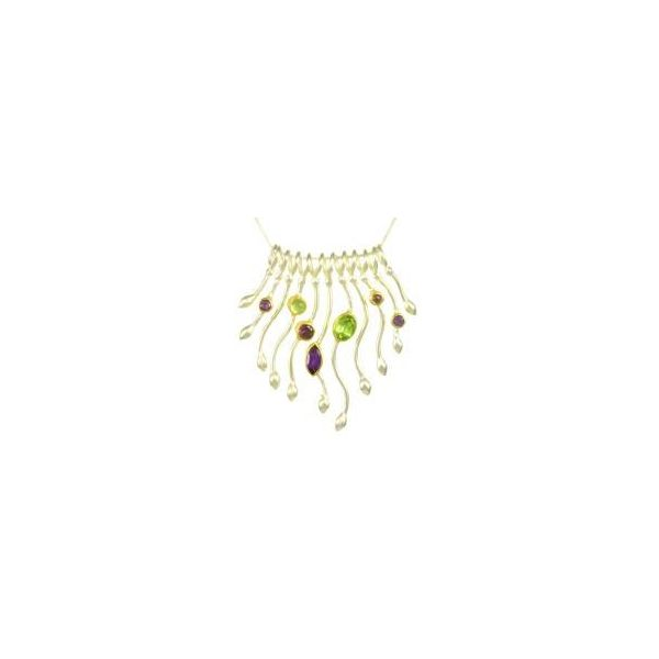 Vermeil Peridot, African Amethyst, and Garnet Necklace Sam Dial Jewelers Pullman, WA