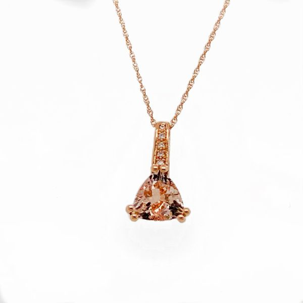 Rose Gold Diamond and  Morganite Pendant Sam Dial Jewelers Pullman, WA
