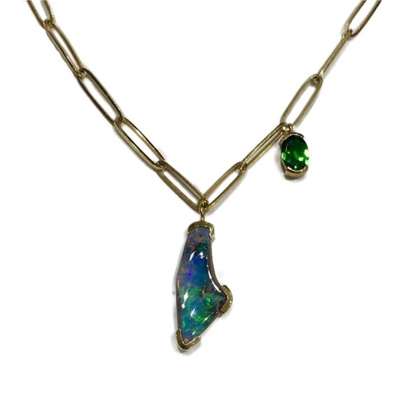 Australian Boulder Opal Charm Necklace Sam Dial Jewelers Pullman, WA