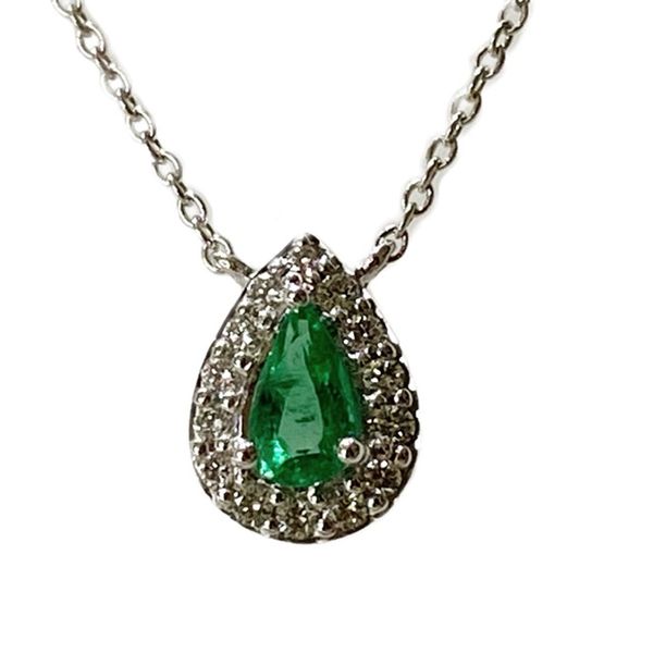 Pear Cut Emerald Pendant Sam Dial Jewelers Pullman, WA