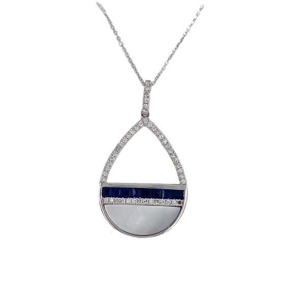 14k Mother-of-Pearl and Sapphire Pendant Sam Dial Jewelers Pullman, WA
