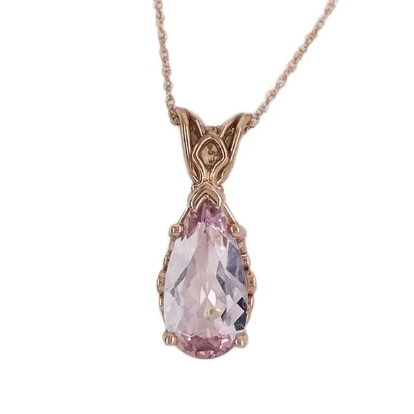 14k Rose Gold Morganite Pendant