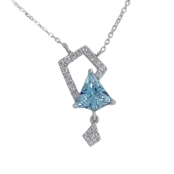14k Blue Topaz Diamond Pendant Sam Dial Jewelers Pullman, WA