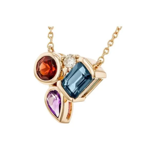 Multi Gemstone Rose Gold Pendant Image 2 Sam Dial Jewelers Pullman, WA