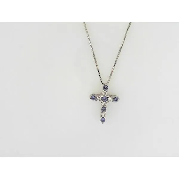 YOGO Sapphire and Diamond Cross Pendant